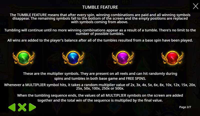 Gates of Olympus slot game tumble feature