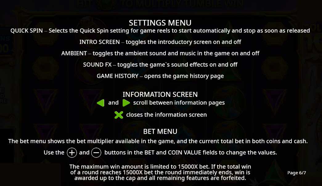 Gates of Olympus 1000 slot game settings menu